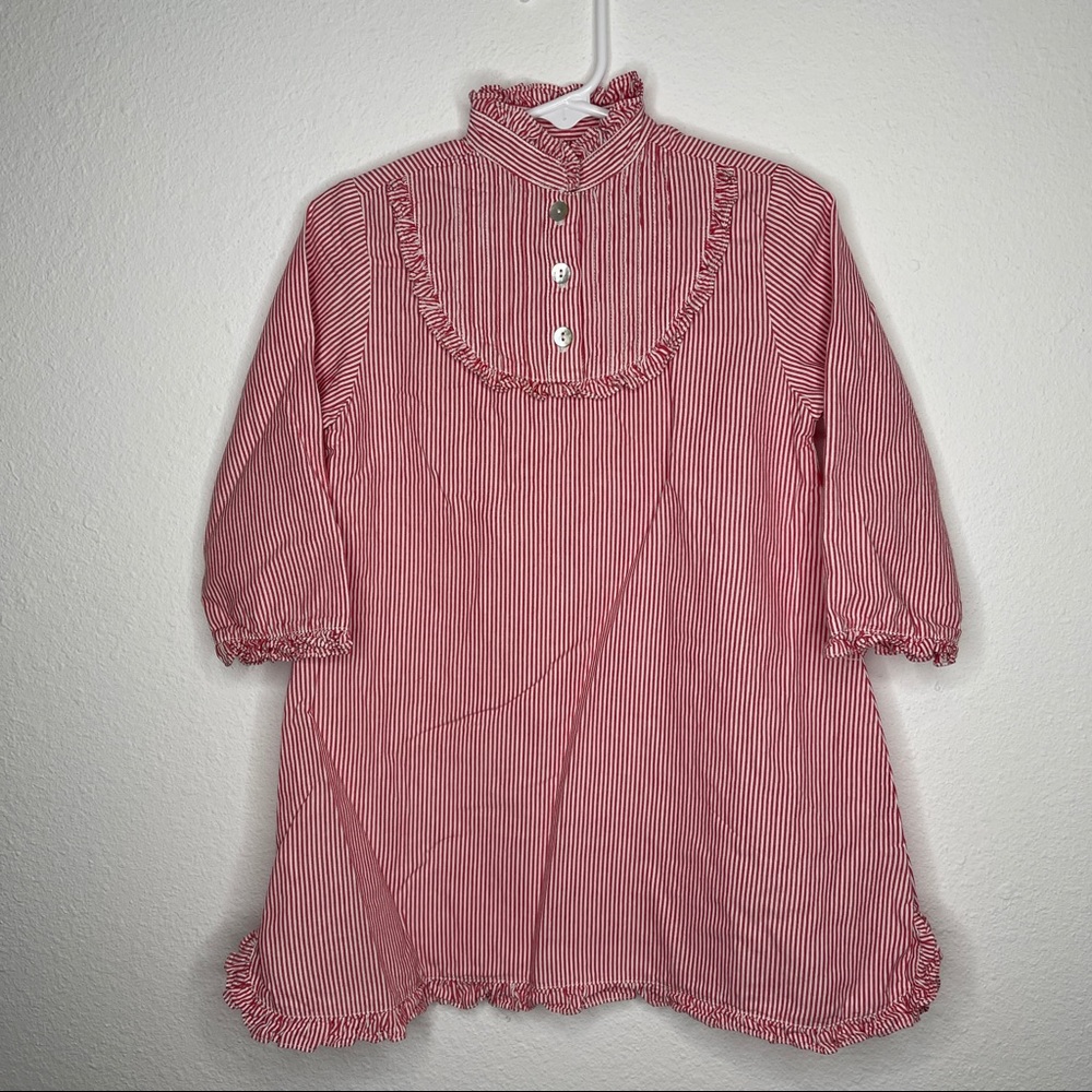 Elephantito dress or gown red white stripe sz 2